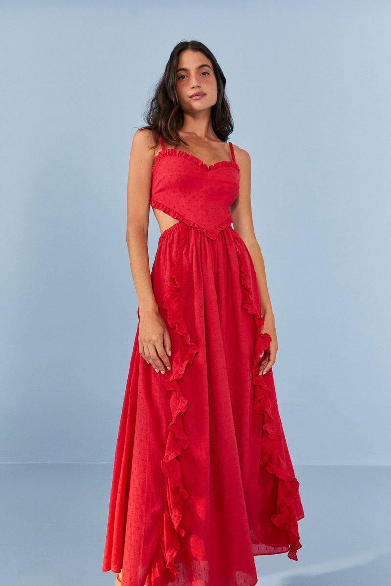 maxi red dress